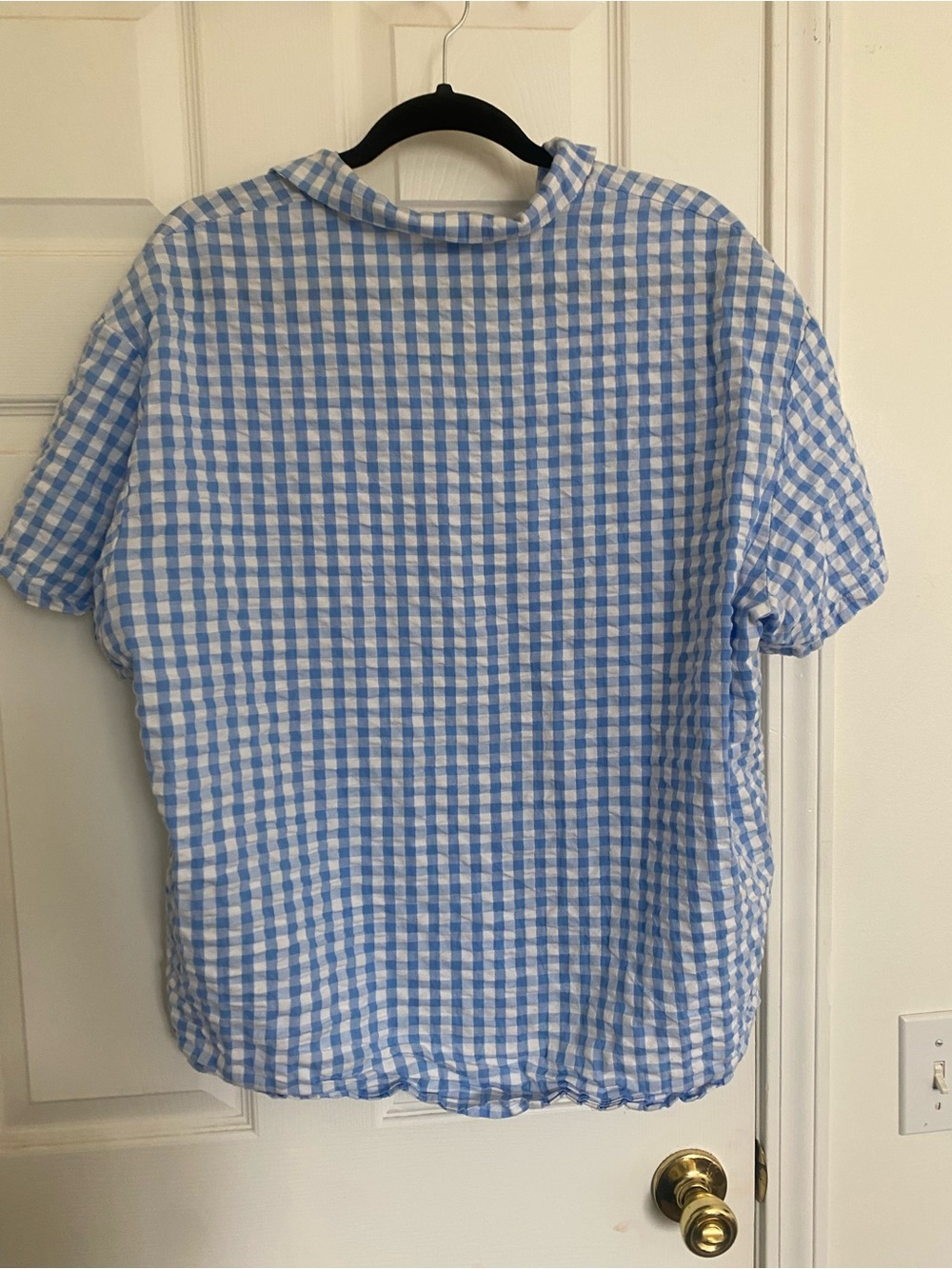 Cotton On 100% cotton Blue Gingham Short-Sleeve Shirt - Casual Summer Style - Picture 3 of 5